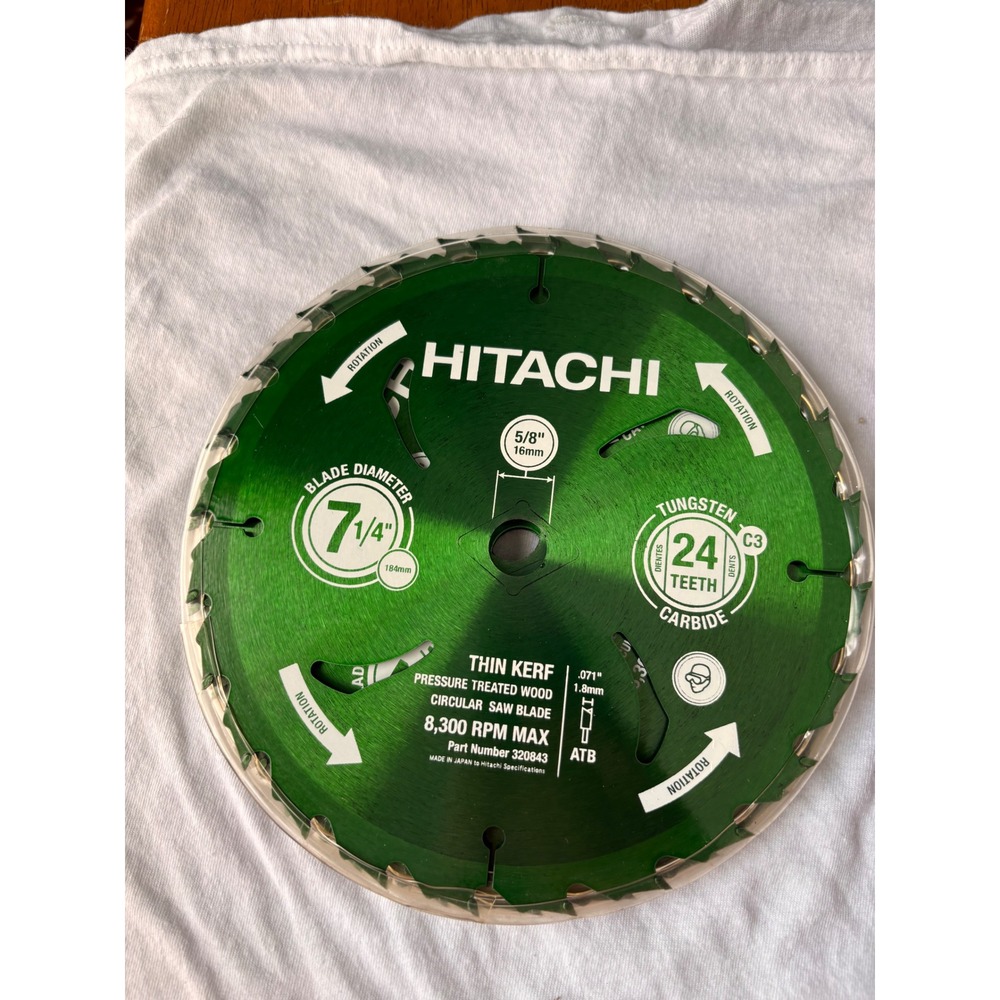 Lot of 5 Hitachi 7-1/4" 24T Circular Saw Blades Pressure Treated Wood 320843